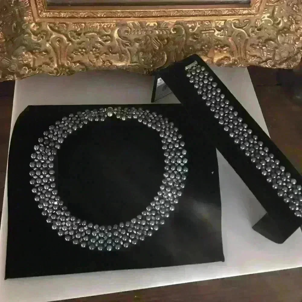 Handmade white pearl choker & bracelet - Picture 5 of 7